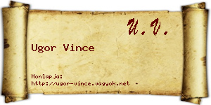 Ugor Vince névjegykártya